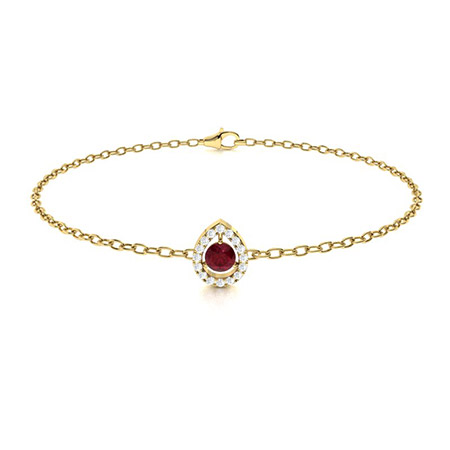 Natural Ruby Riegan  Gemstone Bracelets in 9K White Gold