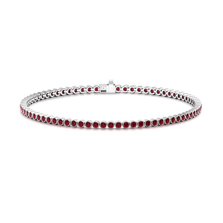 Natural Ruby Radella  Gemstone Bracelets in 9K White Gold