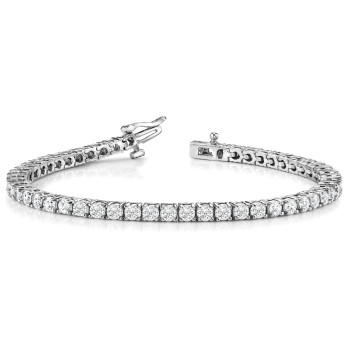 8 Ct Baguette Cut Saige Diamond Tennis Bracelets in 9K White Gold