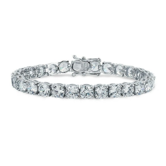 7.73 Ct Round Cut Shirley  Diamond Tennis Bracelets in 18K White Gold