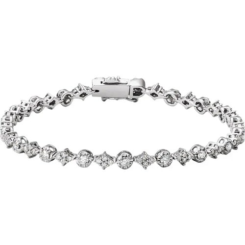 2.5 Ct Lab-Created Round Cut Stefany  Diamond Tennis Bracelets in Silver 925