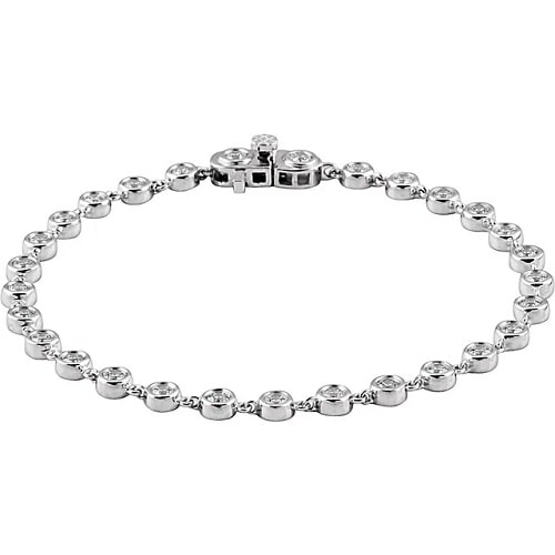 2 Ct Lab-Created Round Cut Renie  Diamond Tennis Bracelets in Silver 925