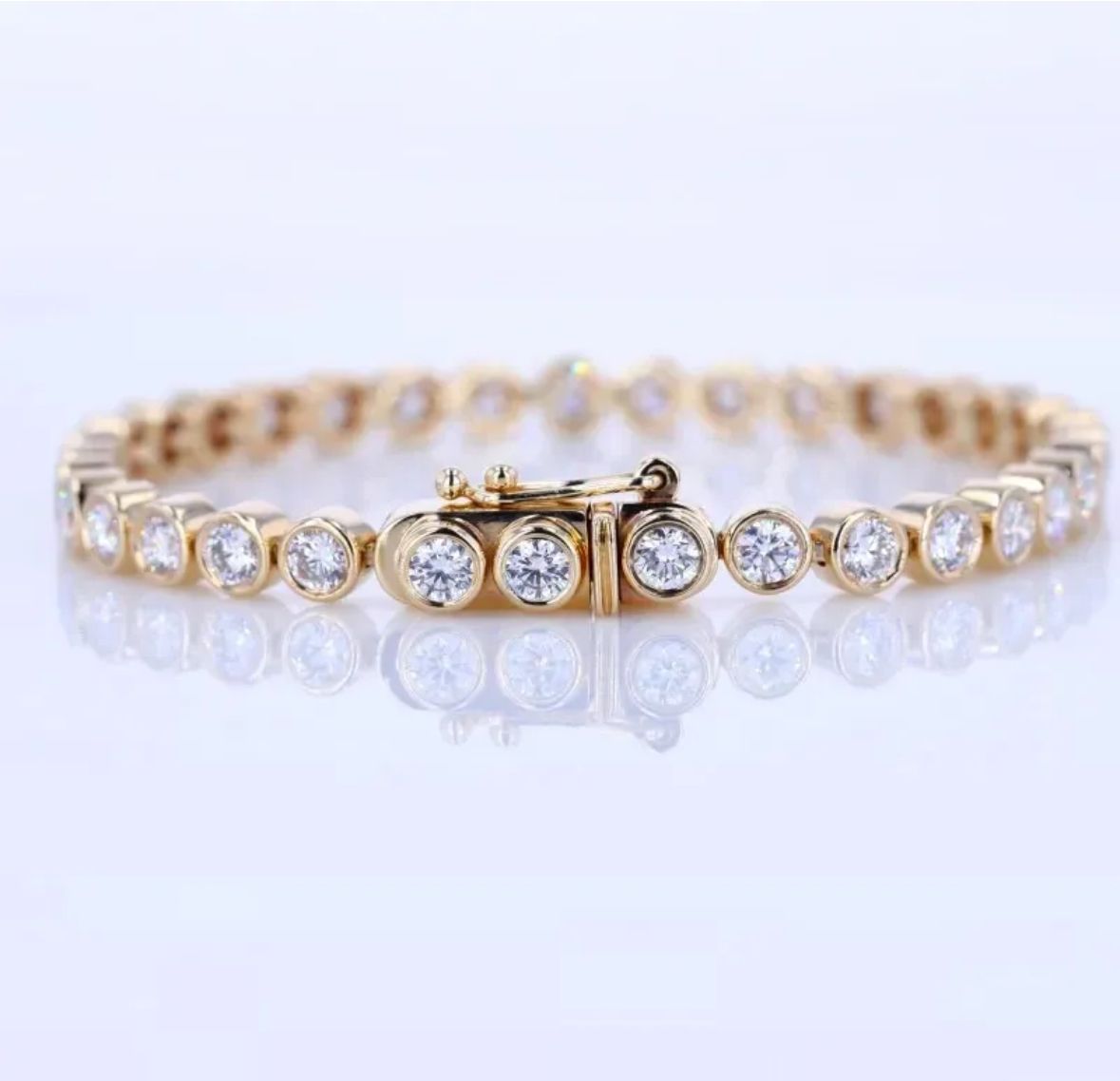 2.5 Ct Natural Diamond Round Cut Seana  Bracelets in 9K Yellow Gold