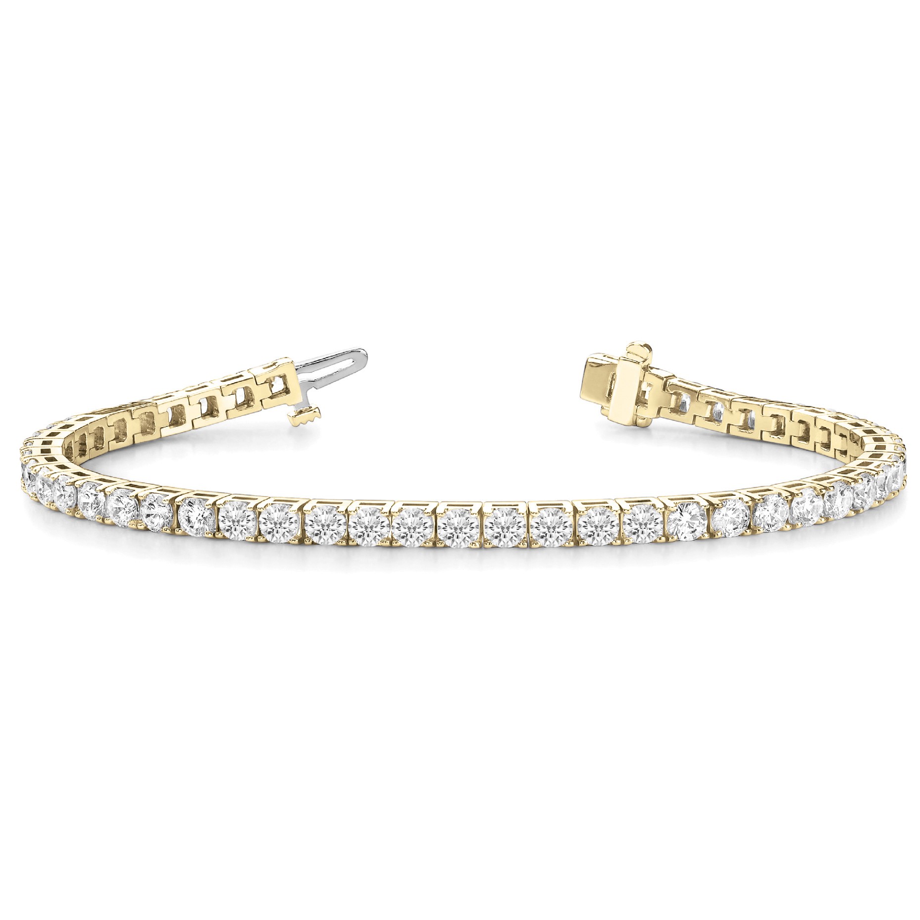 2 Ct Natural Round Cut Raylene  Diamond Tennis Bracelets in Silver 925