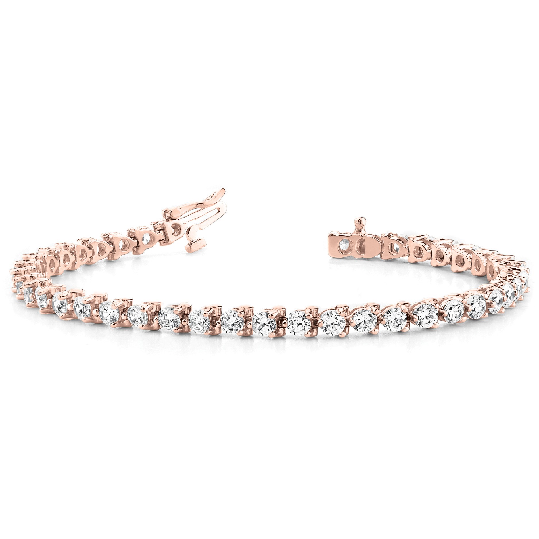 1 Ct Natural Round Cut Reyna  Diamond Tennis Bracelets in Silver 925