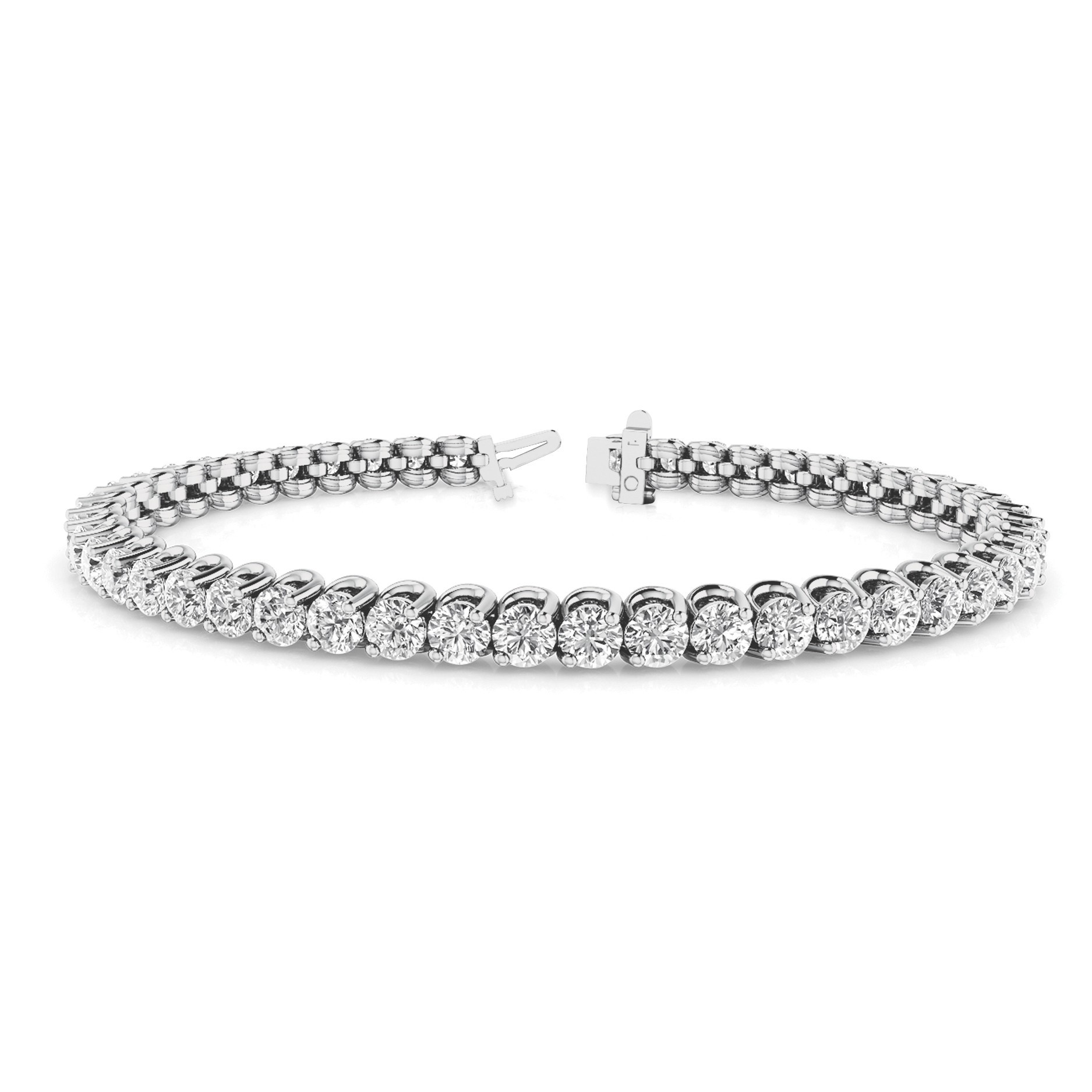 2 Ct Natural Round Cut Richelle  Diamond Tennis Bracelets in Silver 925