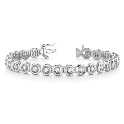 0.5 Ct Natural Round Cut Posey  Diamond Tennis Bracelets in Silver 925