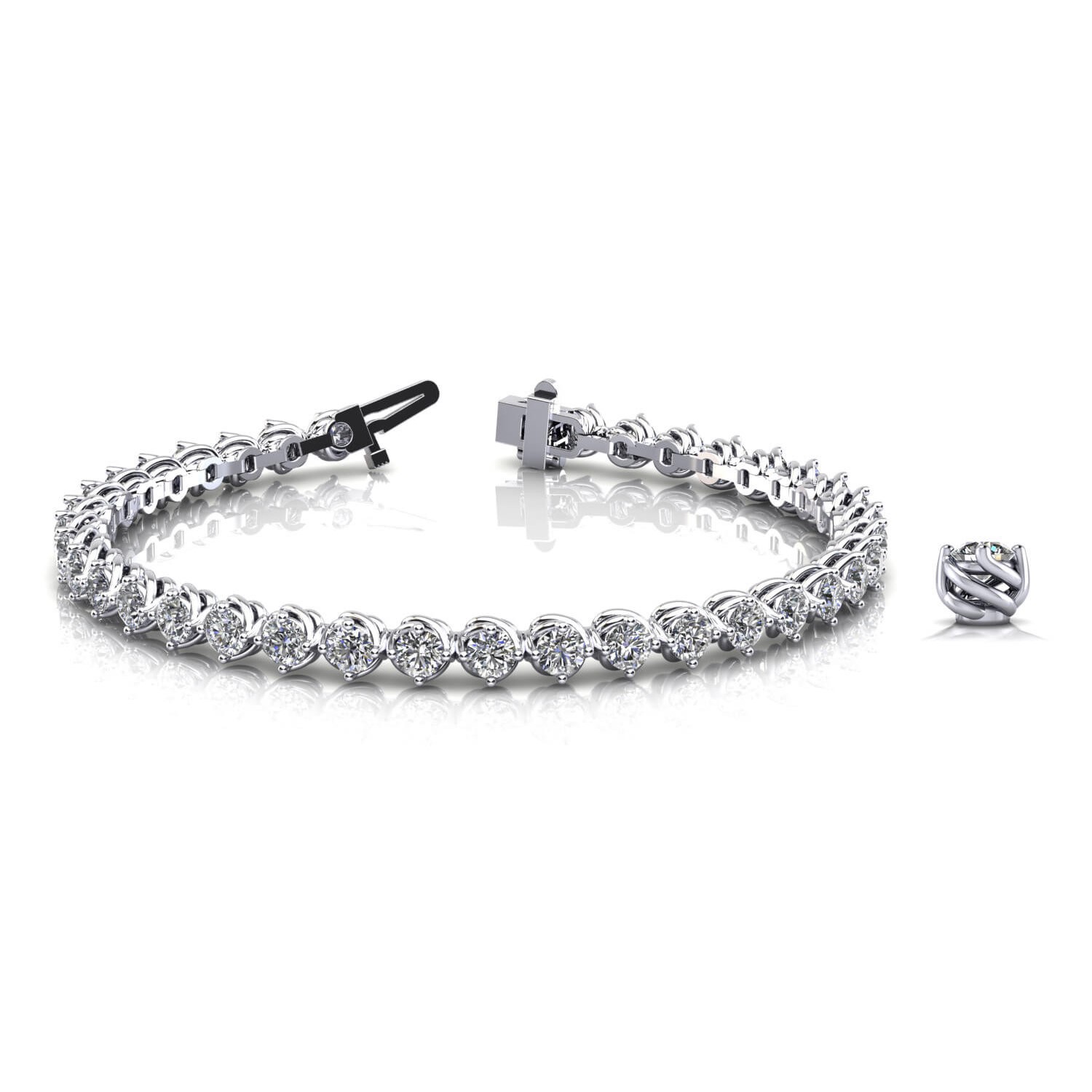 1.75 Ct Natural Round Cut Roxie  Diamond Tennis Bracelets in Silver 925