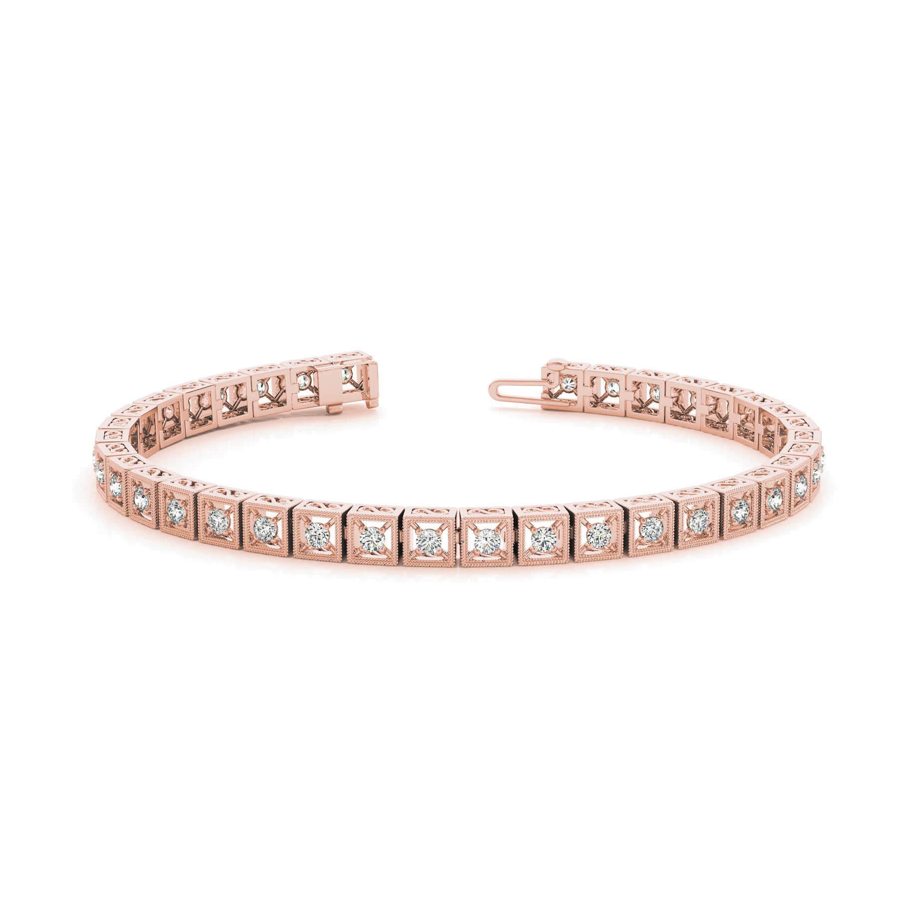 1 Ct Natural Round Cut Raina  Diamond Tennis Bracelets in Silver 925