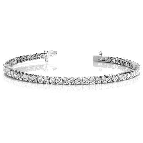 1 Ct Natural Round Cut Rosemary  Diamond Tennis Bracelets in Silver 925