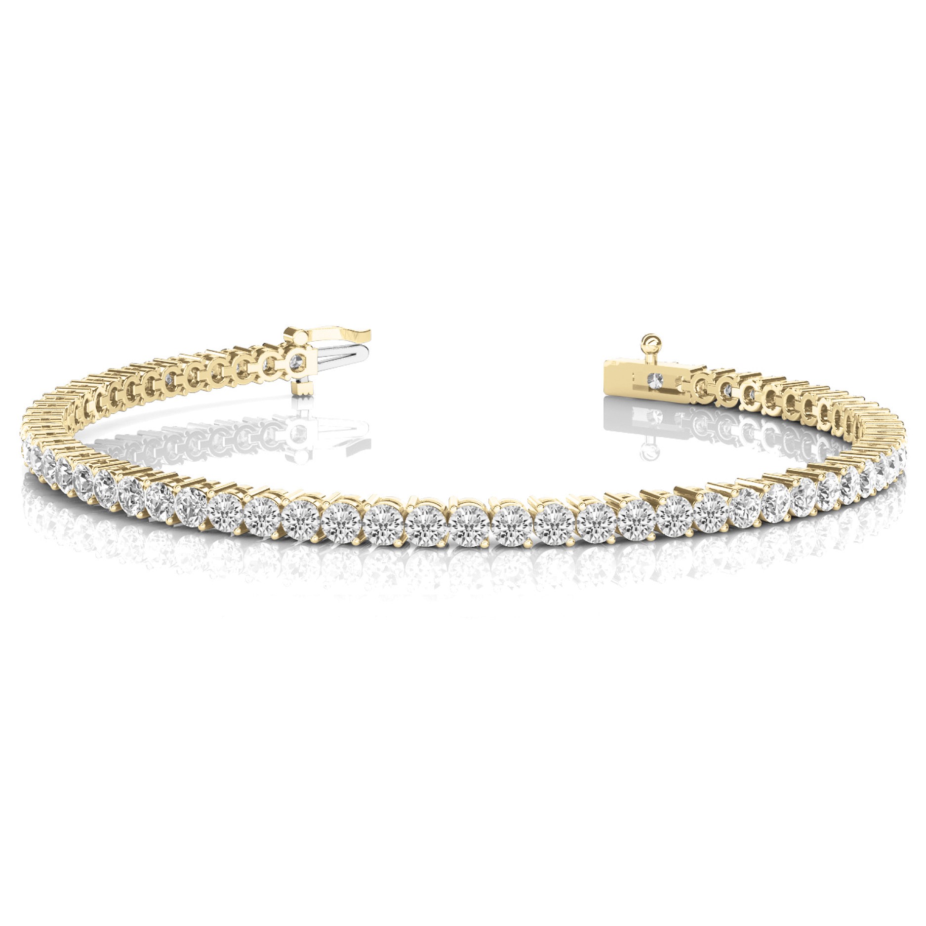 1 Ct Natural Round Cut Rosemary  Diamond Tennis Bracelets in Silver 925