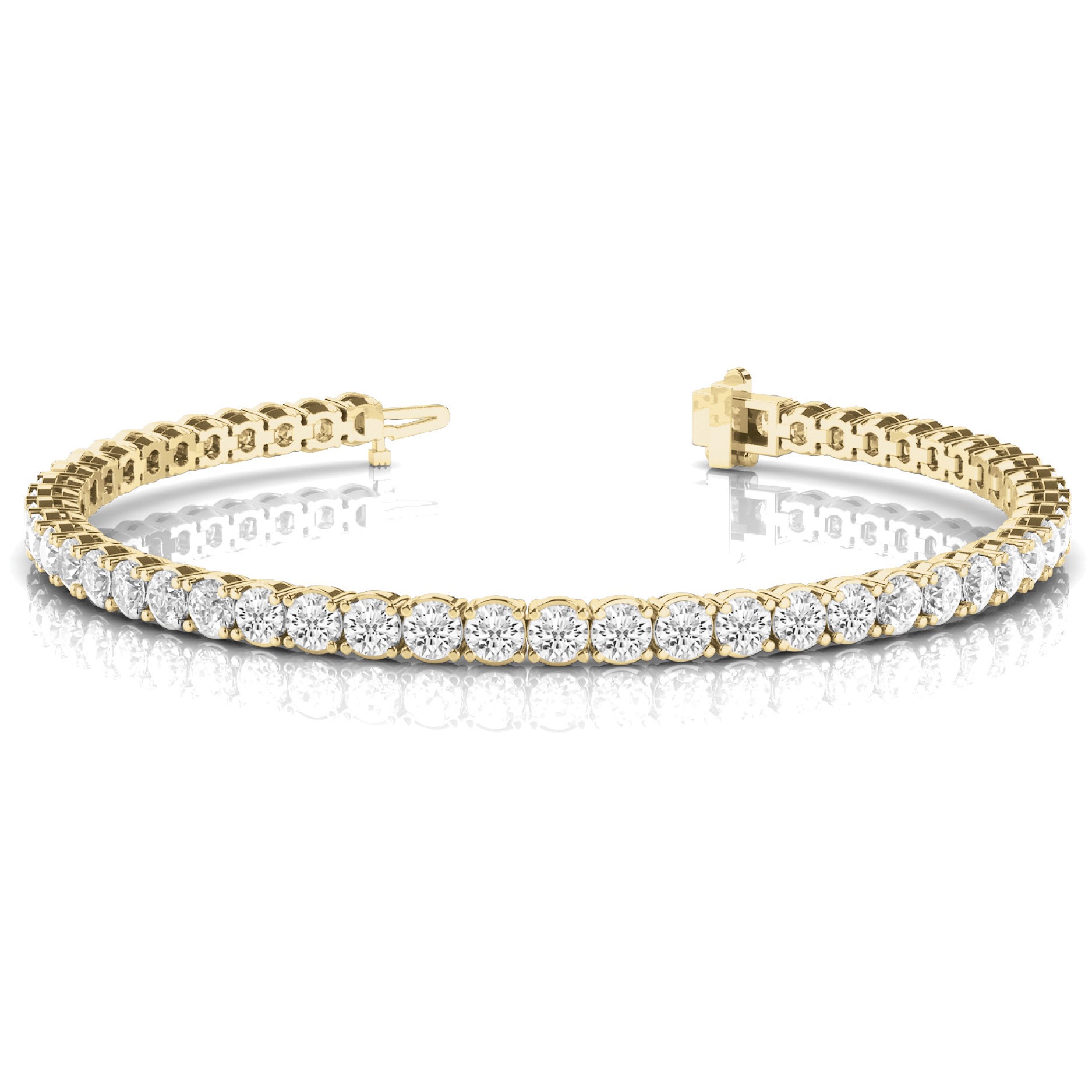 2.25 Ct Natural Round Cut Rashel  Diamond Tennis Bracelets in Silver 925