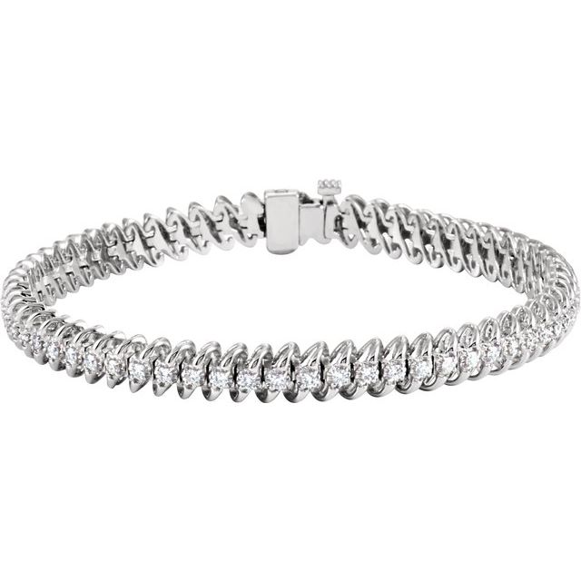 1.2 Ct Natural Round Cut Rebeca  Diamond Tennis Bracelets in Silver 925