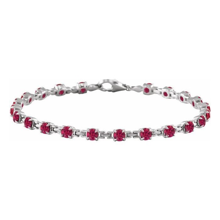 11 Ct Natural Ruby Round Cut Trishanna  in 14K White Gold