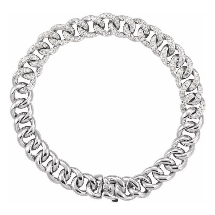 0.75 Ct Natural Diamond Round Cut Sarrota  Chain Bracelets in Silver 925