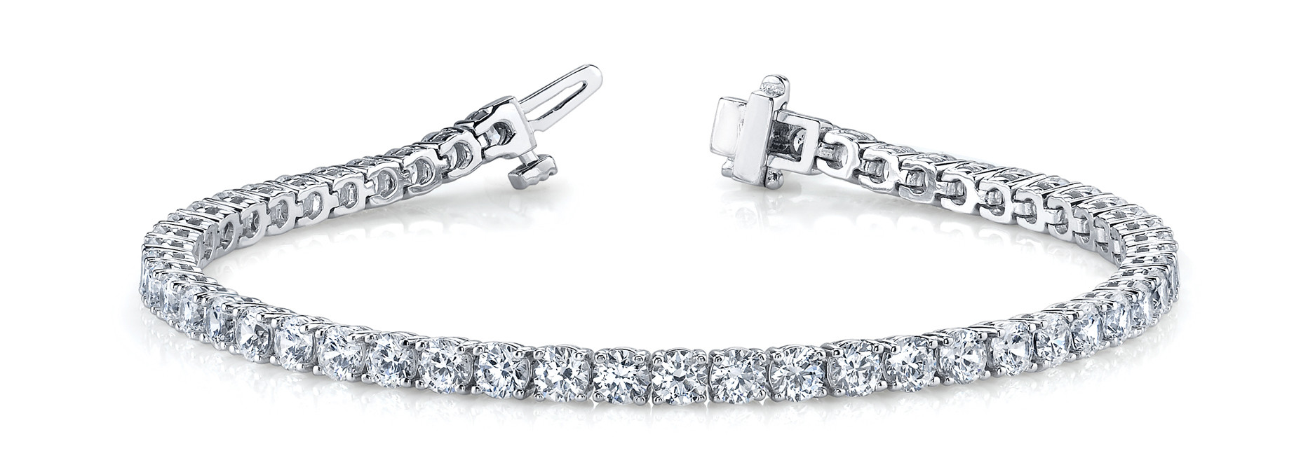 5 Ct Lab-Created Diamond Round Cut Salomi  Bracelets in 9K White Gold