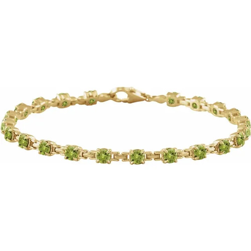 5.3 Ct Peridot Round Cut Rhetta  Bracelets in Silver 925