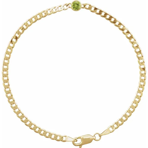 0.26 Ct Peridot Round Cut Raquelle  Bracelets in 9K Yellow Gold