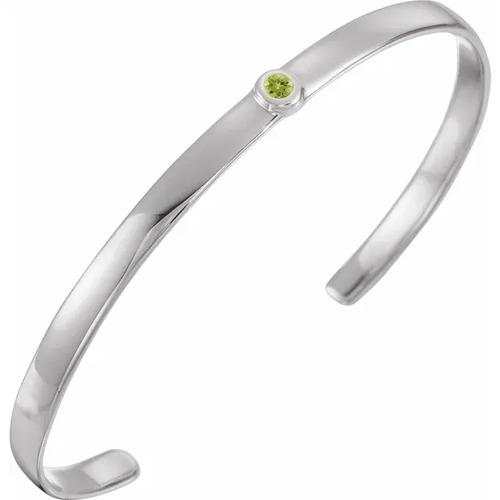 0.12 Ct Peridot Round Cut Rozana  Bracelets in 9K Yellow Gold