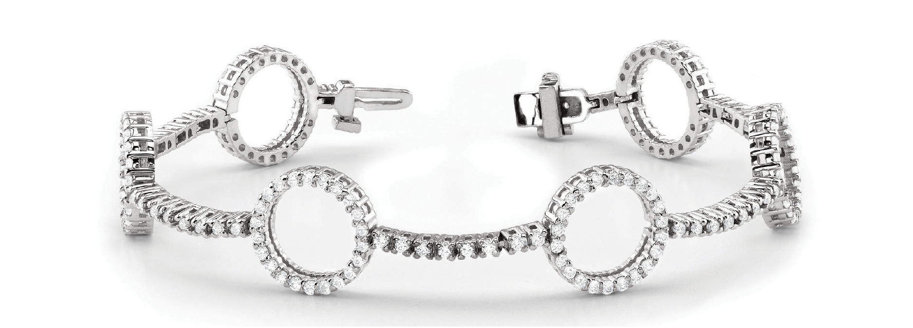 2.34 Ct Lab-Created Diamond Round Cut Stella Designer Bracelets in Silver 925