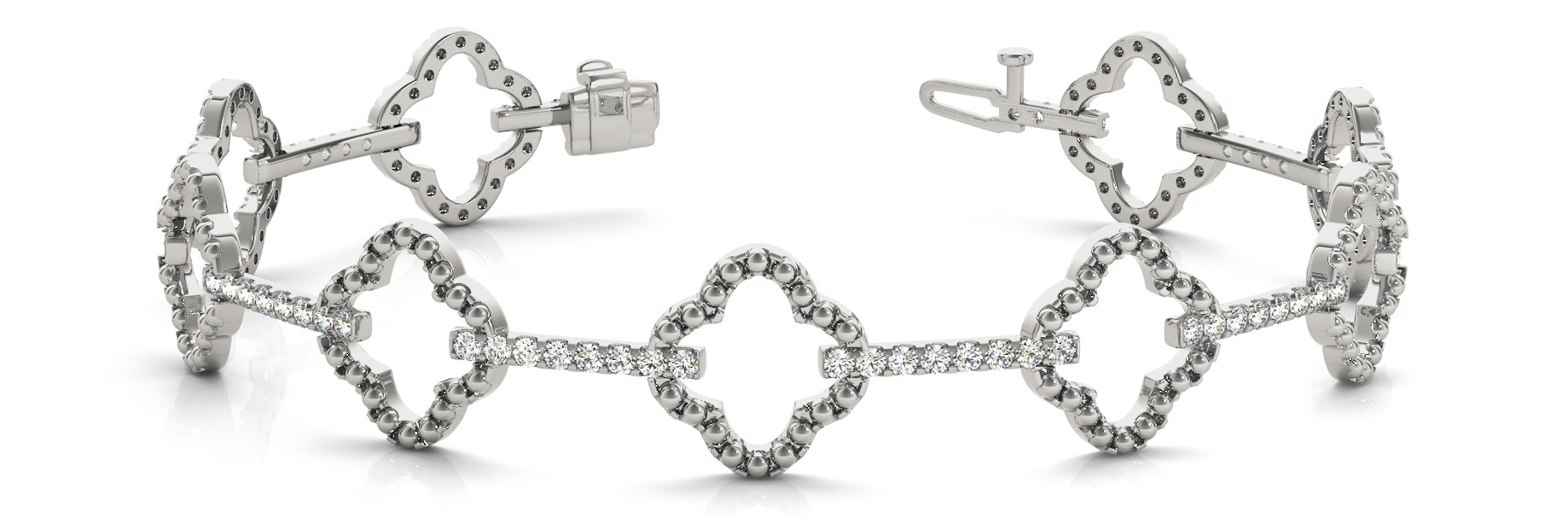 0.74 Ct Lab-Created Diamond Round Cut George Designer Bracelets in Silver 925