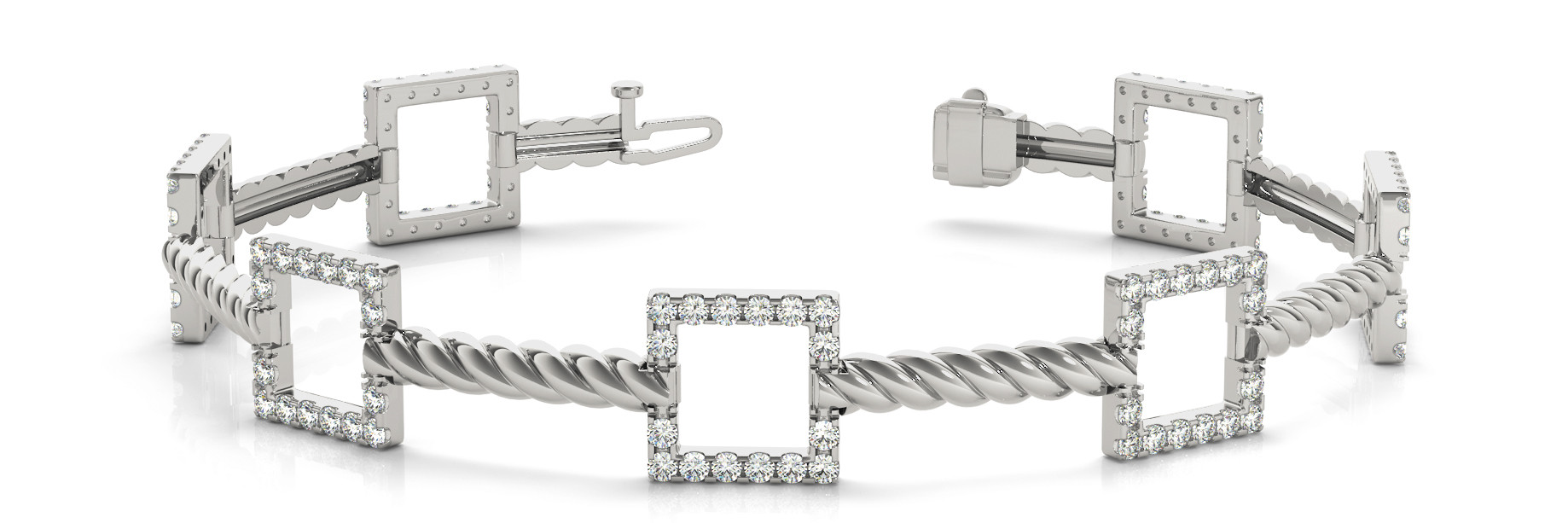 1.12 Ct Lab-Created Diamond Round Cut Hannah Designer Bracelets in Silver 925