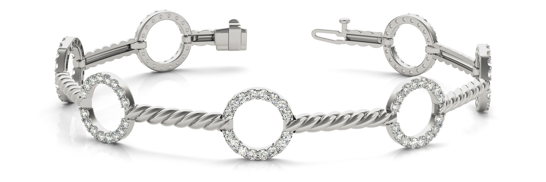 1.12 Ct Lab-Created Diamond Round Cut Callum Designer Bracelets in Silver 925