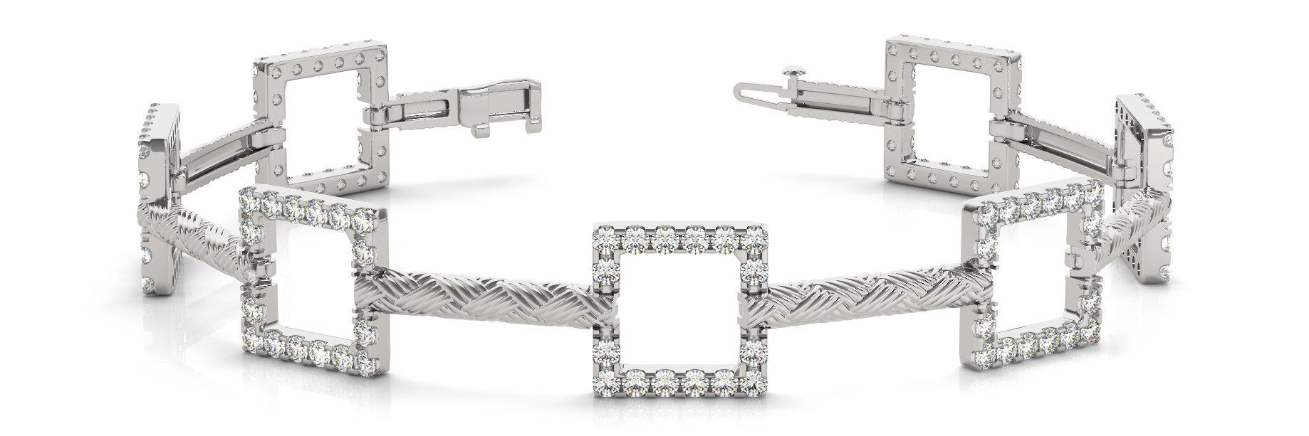 1.12 Ct Lab-Created Diamond Round Cut Luke Designer Bracelets in Silver 925