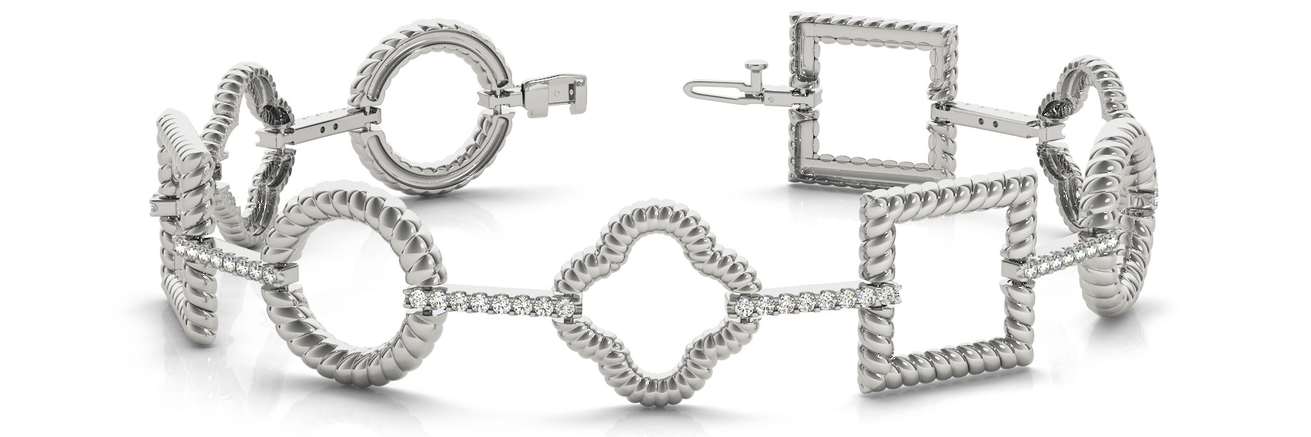 0.74 Ct Lab-Created Diamond Round Cut Darcy Designer Bracelets in Silver 925