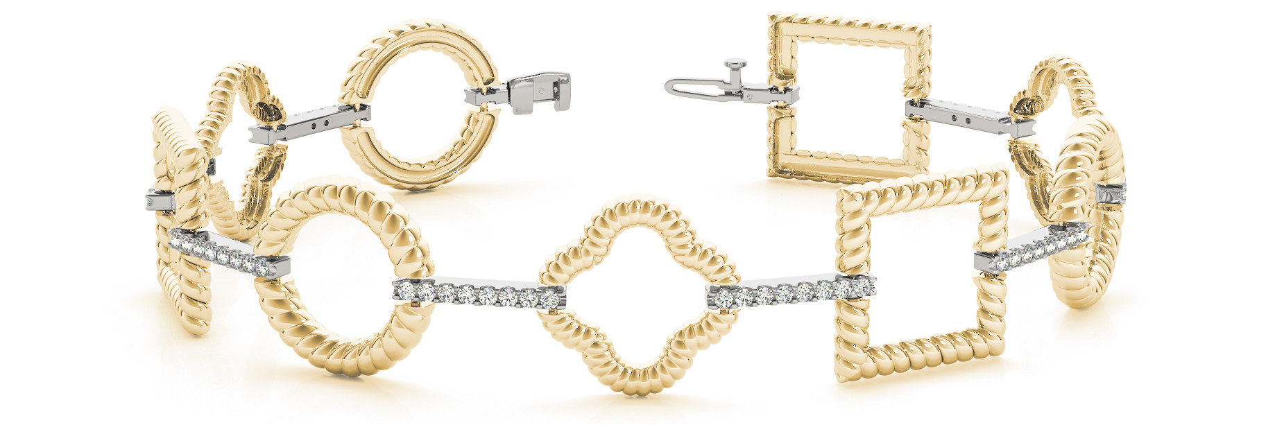 0.74 Ct Lab-Created Diamond Round Cut Darcy Designer Bracelets in Silver 925