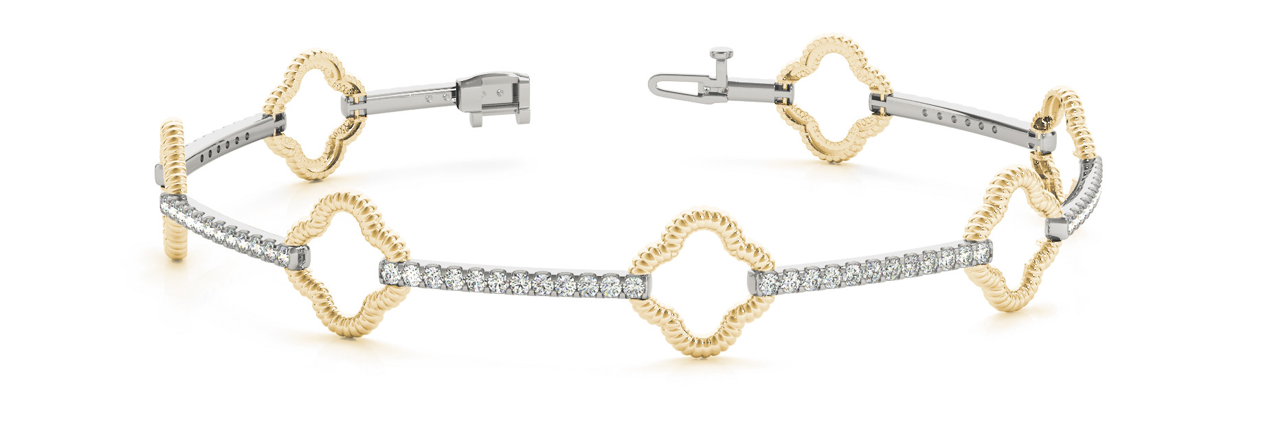 0.92 Ct Lab-Created Diamond Round Cut Lawis Designer Bracelets in Silver 925