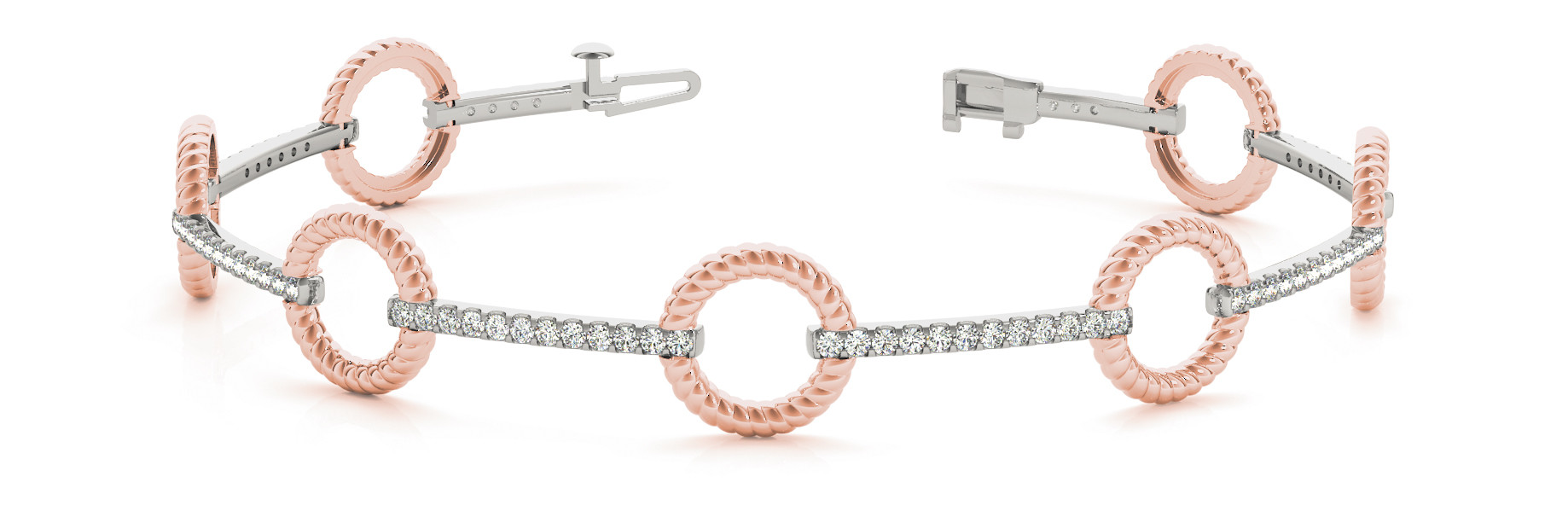 0.92 Ct Lab-Created Diamond Round Cut Freya Designer Bracelets in Silver 925