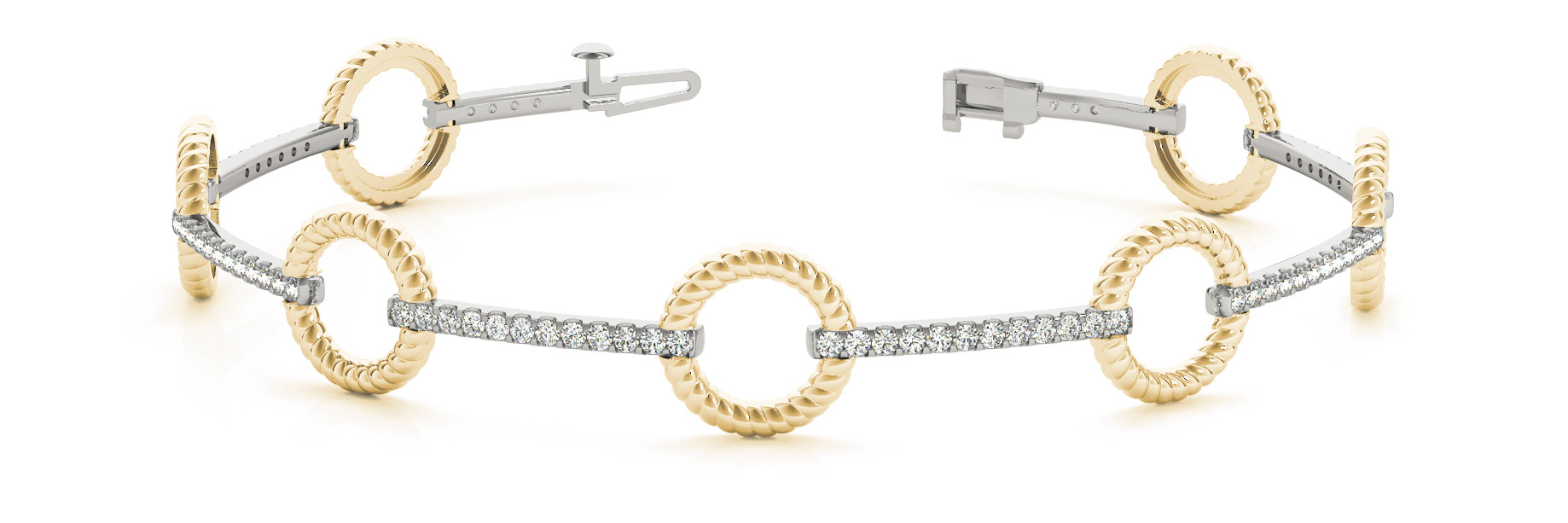 0.92 Ct Lab-Created Diamond Round Cut Freya Designer Bracelets in Silver 925