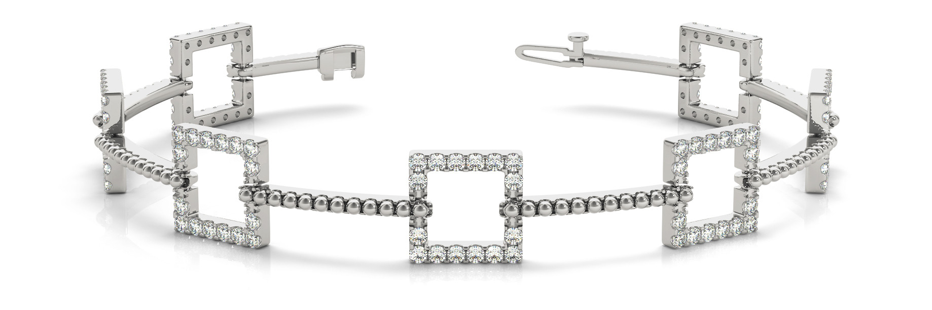 1.12 Ct Lab-Created Diamond Round Cut Jake Designer Bracelets in Silver 925