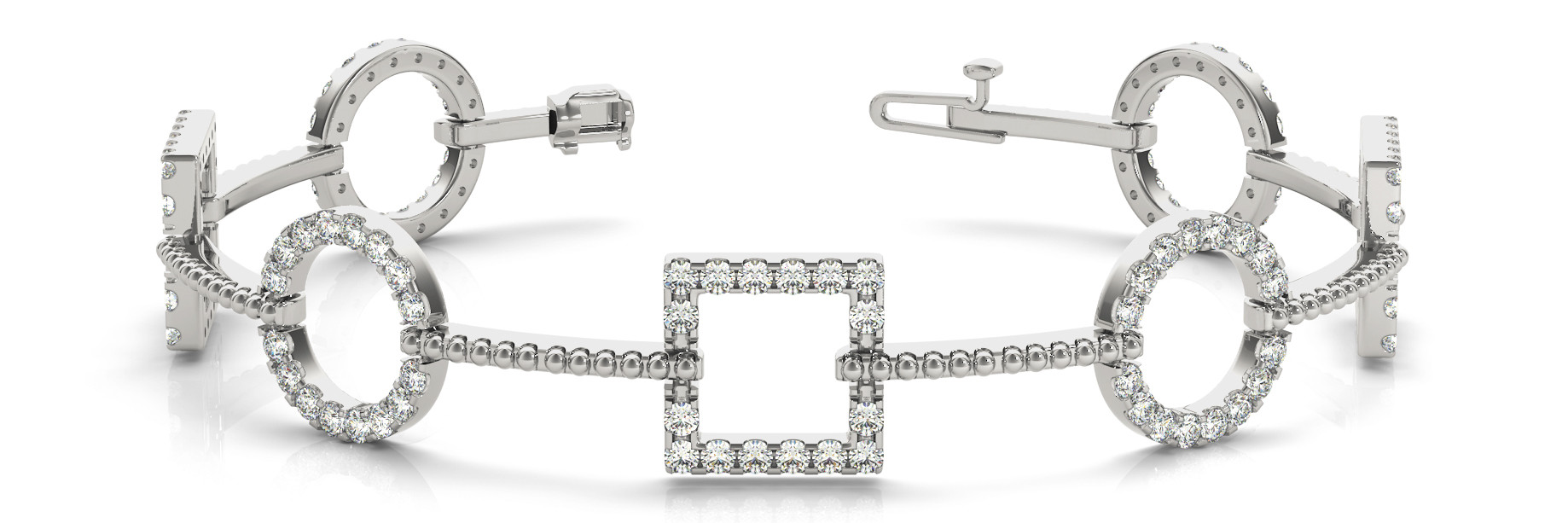 1.12 Ct Lab-Created Diamond Round Cut Fiona Designer Bracelets in Silver 925