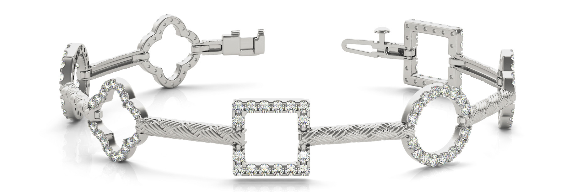 1.18 Ct Lab-Created Diamond Round Cut Katie Designer Bracelets in Silver 925