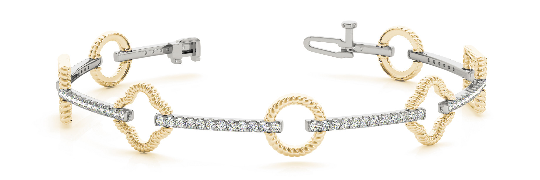 0.92 Ct Lab-Created Diamond Round Cut Theresa Designer Bracelets in Silver 925