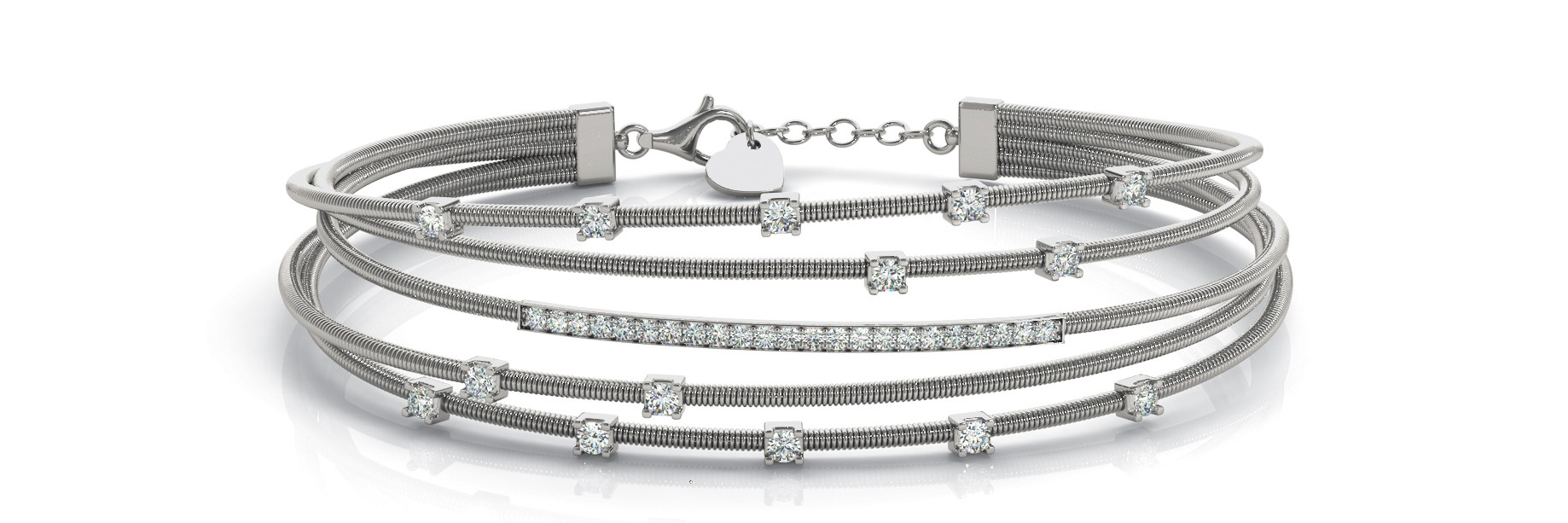 0.6 Ct Lab-Created Round Cut Piper Diamond Bangles Bracelets in Silver 925