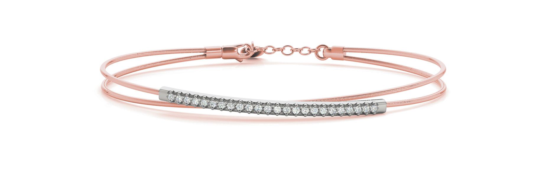 0.14 Ct Lab-Created Round Cut Chloe Diamond Bangles Bracelets in Silver 925