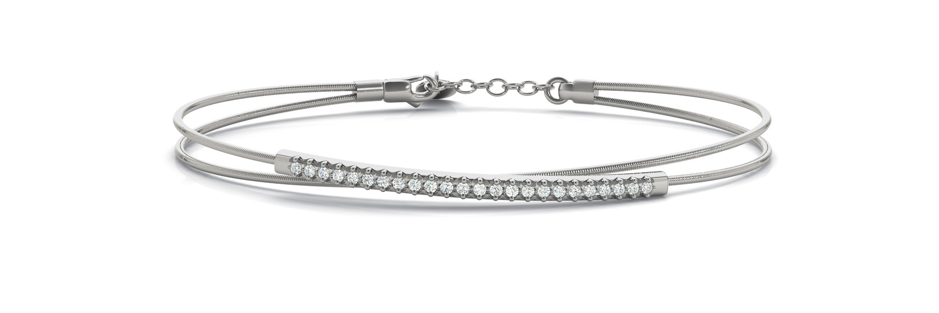 0.14 Ct Lab-Created Round Cut Chloe Diamond Bangles Bracelets in Silver 925