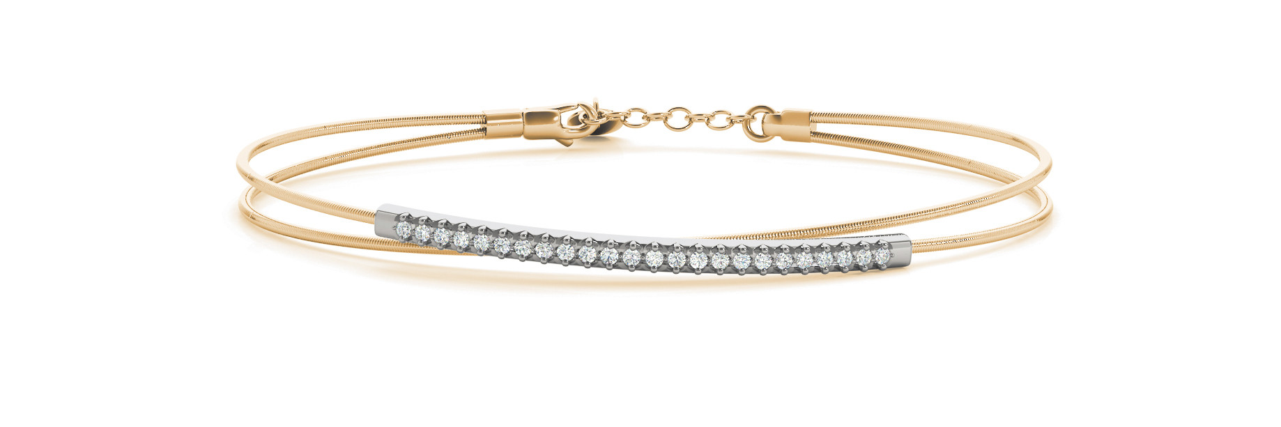 0.14 Ct Lab-Created Round Cut Chloe Diamond Bangles Bracelets in Silver 925