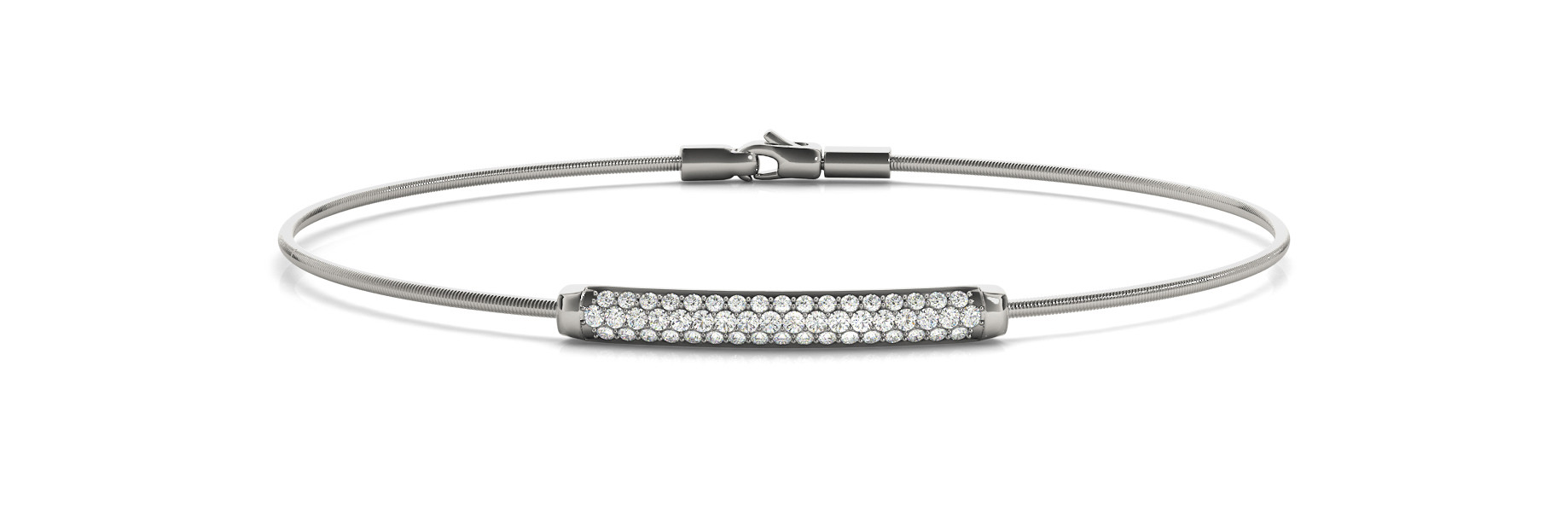 0.31 Ct Lab-Created Round Cut Pepper Diamond Bangles Bracelets in Silver 925