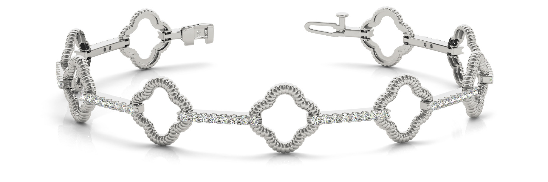 1.85 Ct Lab-Created Diamond Round Cut Bella Designer Bracelets in Silver 925