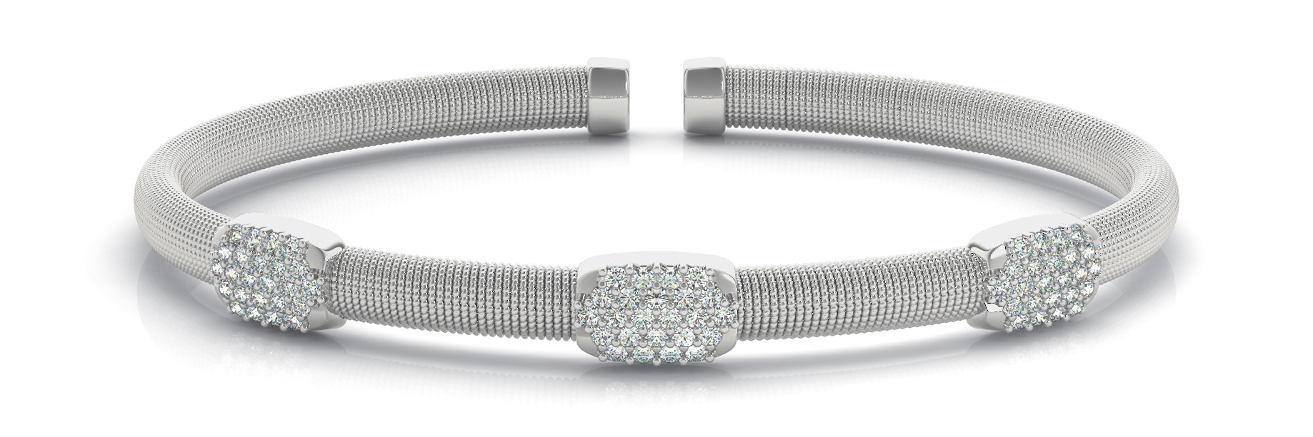 0.72 Ct Lab-Created Round Cut Stevie  Diamond Bangles Bracelets in Silver 925