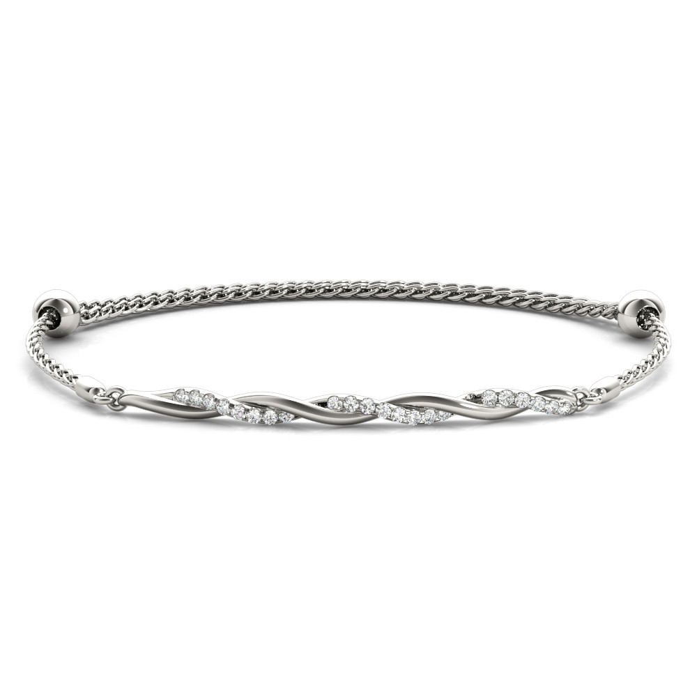 0.35 Ct Lab-Created Round Cut Kamila Diamond Bangles Bracelets in Silver 925