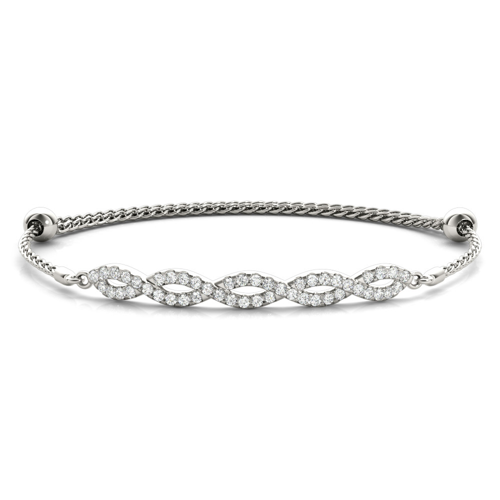 0.44 Ct Lab-Created Round Cut Ivanka Diamond Bangles Bracelets in Silver 925