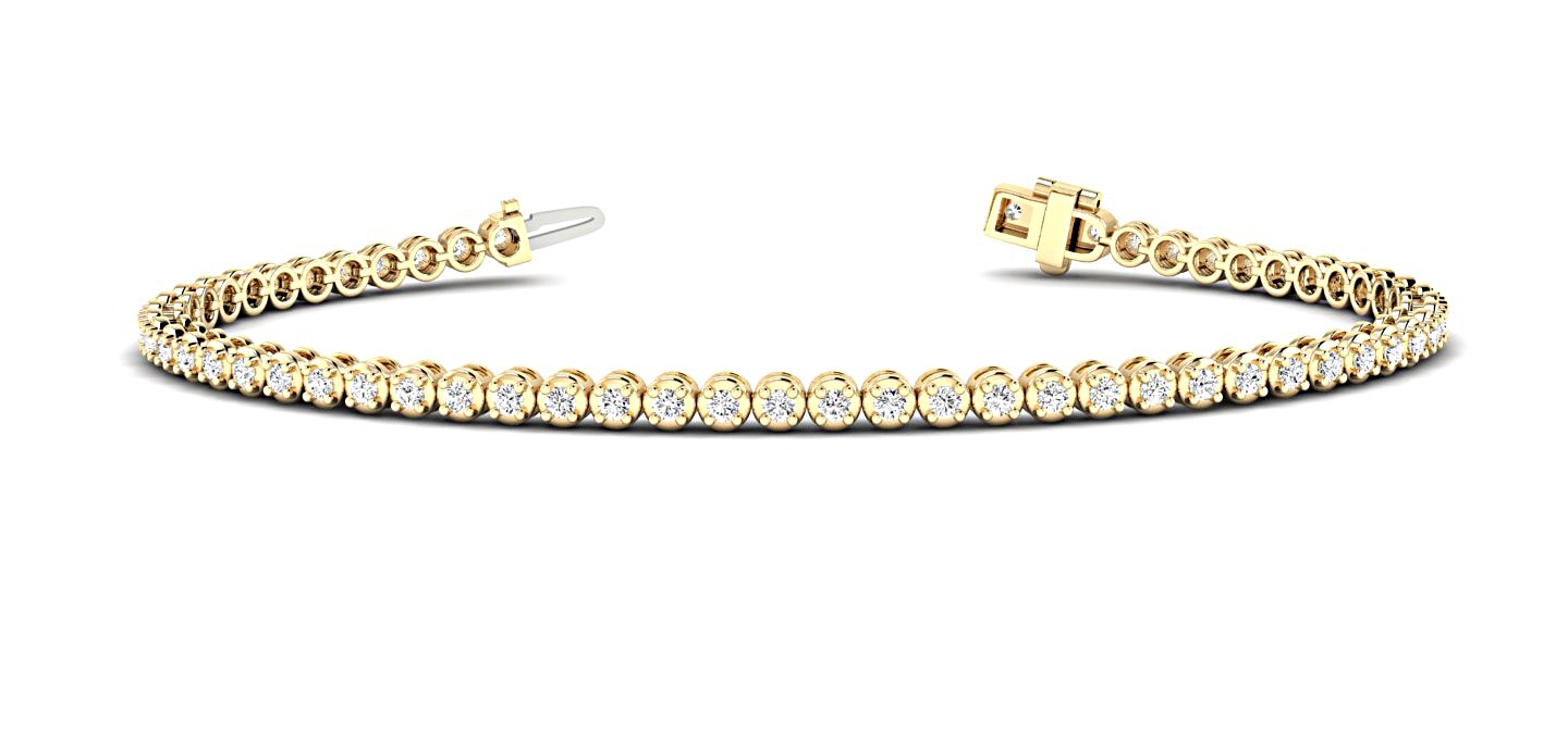 1.18 Ct Lab-Created Round Cut Tabitha Diamond Tennis Bracelets in Silver 925