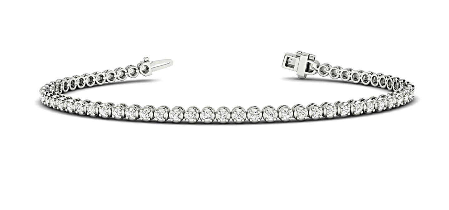 1.18 Ct Lab-Created Round Cut Tabitha Diamond Tennis Bracelets in Silver 925