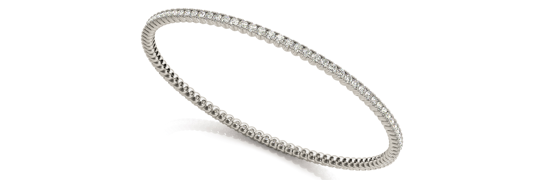 2.79 Ct Lab-Created Round Cut William  Diamond Bangles Bracelets in Silver 925