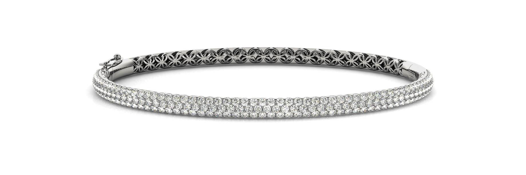 2.6 Ct Natural Round Cut Viyana Diamond Bangles in Silver 925